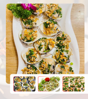 Ngao nướng mỡ hành 