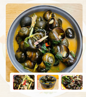 Ốc bươu hấp mẻ 