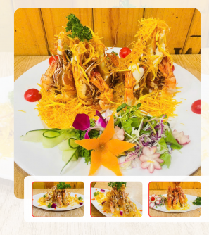 Tôm sú chiên hoàng bào 