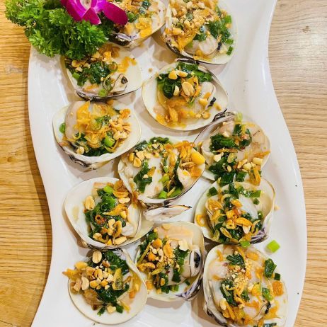 Ngao nướng mỡ hành 